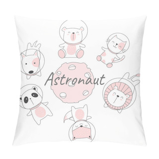 Personality  Cute Baby Animal Cartoon Hand Drawn Style,for Printing,card, T Shirt,banner,product.vector Illustration  Pillow Covers