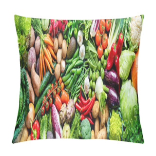 Personality  Food Background With Assortment Of Fresh Organic Vegetables Pillow Covers