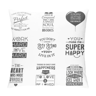 Personality  Set Of Vintage Love Typographic Quotes Pillow Covers