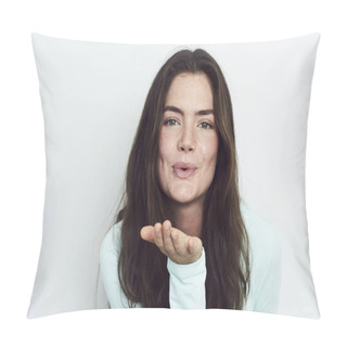 Personality  Beautiful Woman Blowing Kiss   Pillow Covers