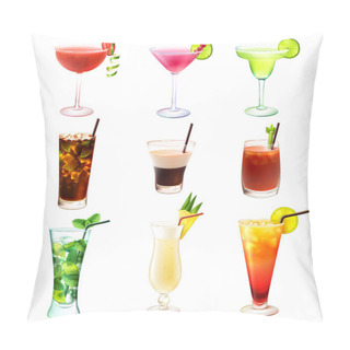 Personality  Cocktail Realistic Set Pillow Covers