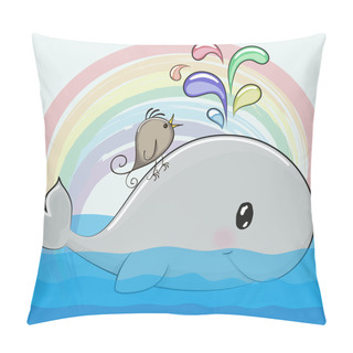 Personality  Cute Cartoon Whale And A Bird Pillow Covers