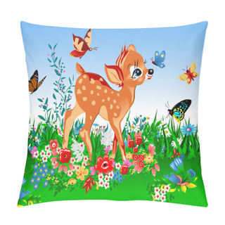 Personality  Smallest Deer In The Spring Pillow Covers