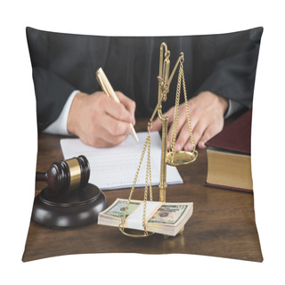Personality  Judge Writing On Document Pillow Covers