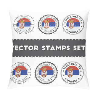 Personality  Serbian Flag Rubber Stamps Set. Pillow Covers
