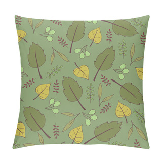 Personality  Green Seamless With Leaves Pillow Covers