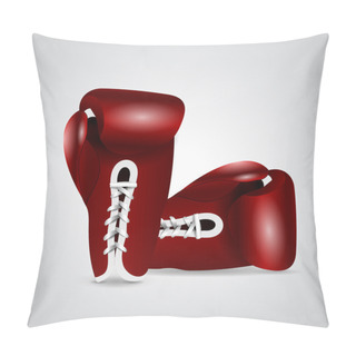 Personality  Pair Of Shiny, Red And White Boxing Gloves On Grey Background Pillow Covers