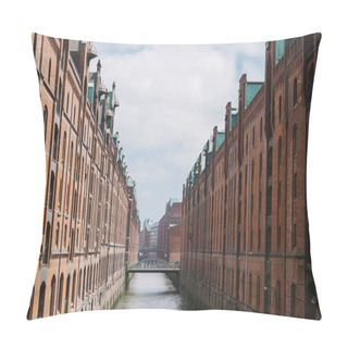 Personality  Elbe River, Bridge And Buildings At Warehouse District In Hamburg, Germany Pillow Covers