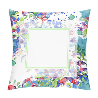 Personality  Flowers With Green Leaves Isolated On White. Watercolor Background Illustration Elements. Frame With Copy Space. Pillow Covers