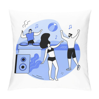 Personality  Beach Party Abstract Concept Vector Illustration. Pillow Covers