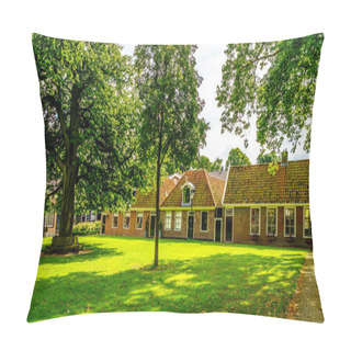 Personality  Historic Homes Typical For The Town Of Middenbeemster In The Beemster Polder In The Netherlands Pillow Covers