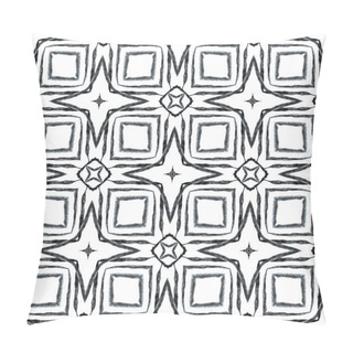 Personality  Textile Ready Lively Print, Swimwear Fabric, Wallpaper, Wrapping. Black And White Fresh Boho Chic Summer Design. Summer Exotic Seamless Border. Exotic Seamless Pattern. Pillow Covers