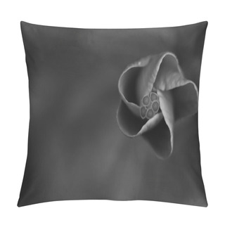 Personality  A Selective Focus Abstract Macro Image In Monochrome Of A Hibiscus About To Bloom Pillow Covers