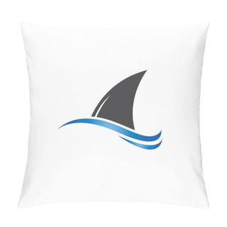 Personality  Shark Fin Logo Template Vector Icon Illustration Pillow Covers