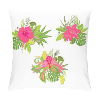 Personality  Bouquets With Exotic Flowers Pillow Covers