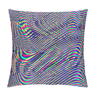 Personality  Glitch Psychedelic Background. Old TV Screen Error. Digital Pixel Noise Abstract Design. Computer Bug. Television Signal Fail. Technical Problem Grunge Wallpaper. Colorful Noise Pillow Covers