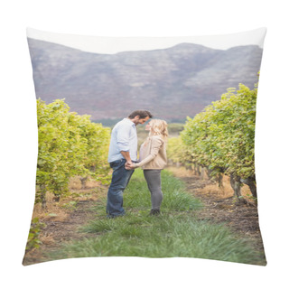 Personality  Young Happy Couple Holding Hands Pillow Covers