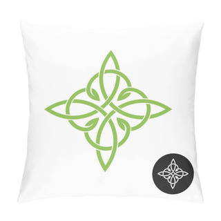 Personality  Celtic Knots Elegant Weave Cross Logo. Mono Line Decoration. Pillow Covers