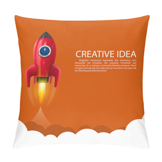 Personality  Space Rocket Launch Pillow Covers