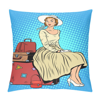 Personality  Girl Passenger Baggage Travel Trip Pillow Covers