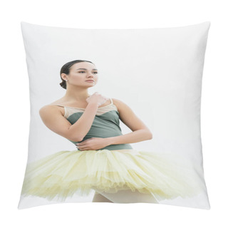 Personality  Young Ballet Dancer Looking Away While Rehearsing In Studio Pillow Covers