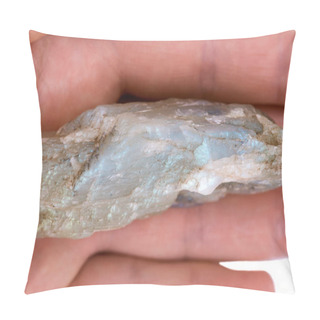 Personality  Rough Rainbow Moonstone From India With Colorful Flash Of Rainbow Schiller  Pillow Covers