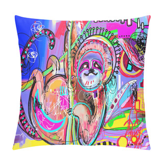 Personality  Original Digital Abstract Painting Of Sloth - Perfect To Interio Pillow Covers
