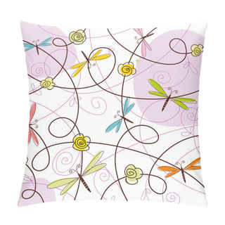 Personality  Abstract Background With Dragonfly. Pillow Covers