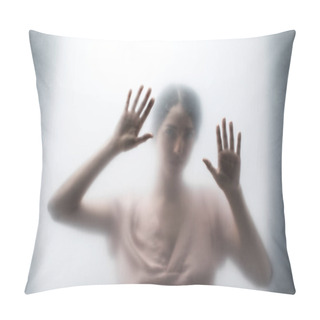 Personality  Silhouette Of Woman Behind The Glass Pillow Covers