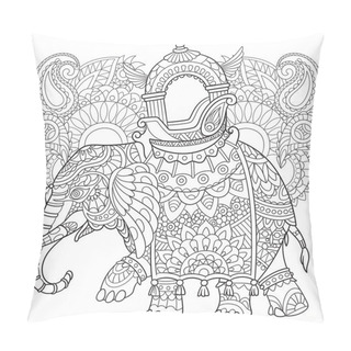 Personality  Zentangle Stylized Elephant Pillow Covers