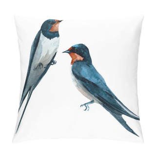 Personality  Watercolor Vector Swallow Bird Pillow Covers