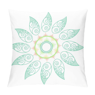 Personality  Decorative Green Leaf Mandala Pillow Covers