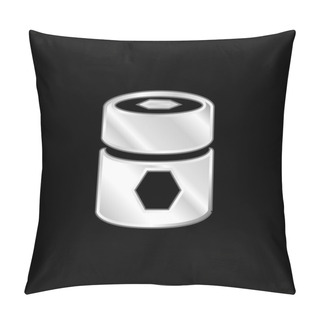 Personality  Barrel With Pentagons Silver Plated Metallic Icon Pillow Covers