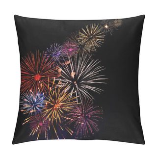 Personality  Beautiful Bright Firework Lighting Up Night Sky  Pillow Covers