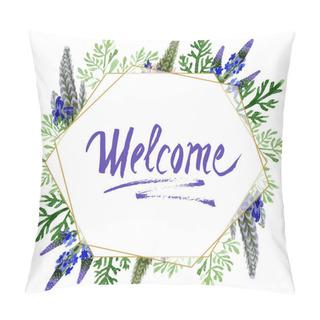 Personality  Blue Violet Lavender Floral Botanical Flower. Wild Spring Leaf Wildflower Isolated. Watercolor Background Illustration Set. Watercolour Drawing Fashion Aquarelle. Frame Border Ornament Square. Pillow Covers
