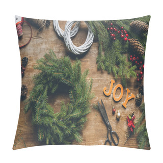 Personality  Christmas Wreaths With Fir Branches  Pillow Covers