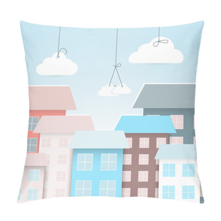 Personality  Vector Town Background, Vector Illustration  Pillow Covers