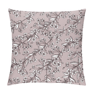 Personality  Elegant Vector Seamless Pattern With Cherry Flowers. Nice Powdery Tone. The May Cherry. Pillow Covers