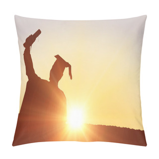 Personality  Composite Image Of Silhouette Of Graduate Pillow Covers