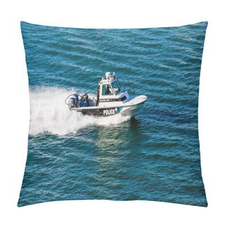 Personality  San Juan Police Boat Pillow Covers