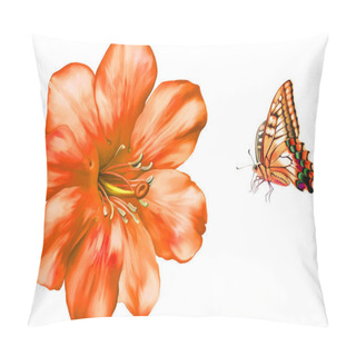 Personality  Flower And Red Butterfly Pillow Covers