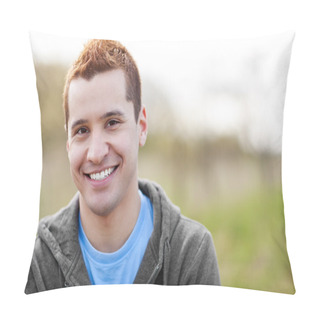 Personality  Mixed Race Man Smiling Pillow Covers