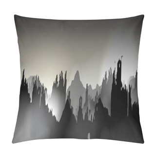 Personality  Destroyed City Panorama, Buildings In Ruin - Vector Illustration Pillow Covers