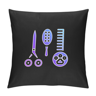 Personality  Beauty Saloon Blue Gradient Vector Icon Pillow Covers