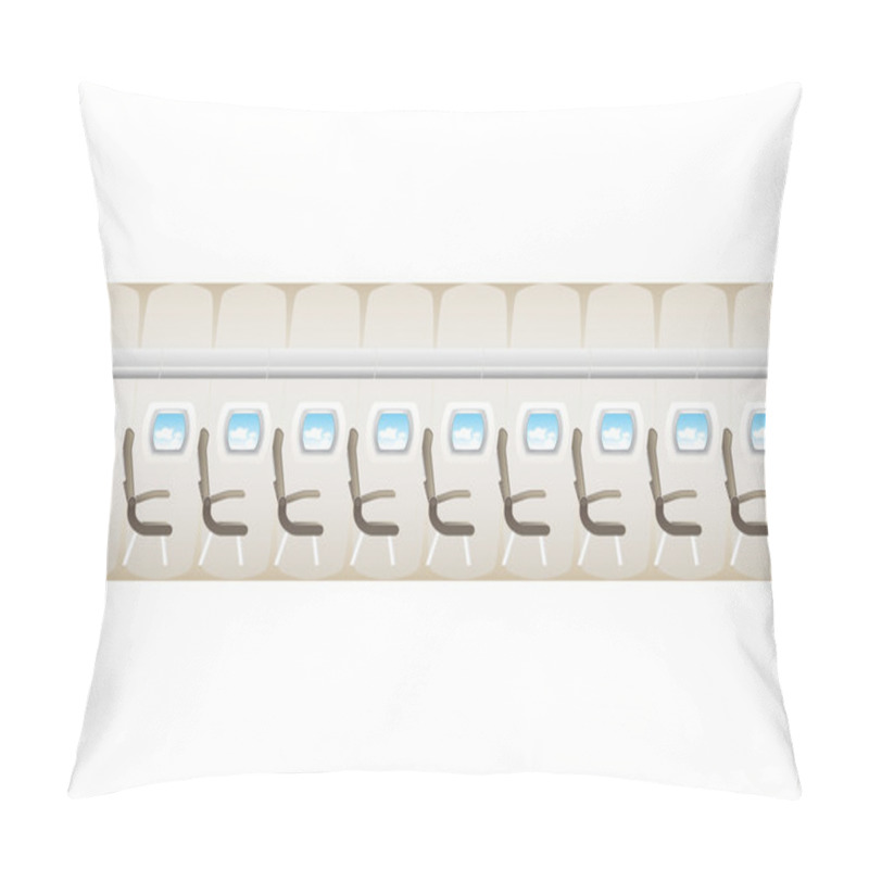 Personality  Illustration Of Plane - Jet Interior With Seats Pillow Covers