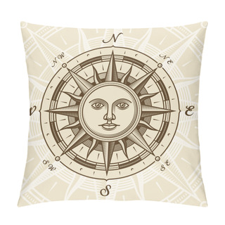 Personality  Vintage Sun Compass Rose Pillow Covers