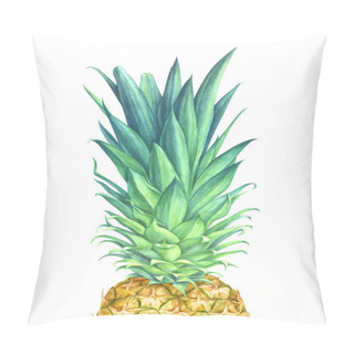 Personality  Watercolor Pineapple On White Background Pillow Covers