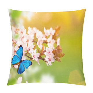 Personality  Spring Blossoms With Butterfly. Pillow Covers