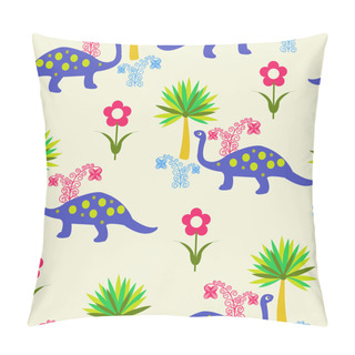 Personality  Pattern With Cute Cartoon Dinosaurs Pillow Covers