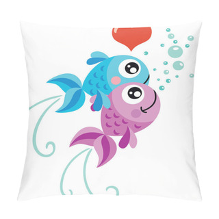 Personality  Couple Of Fishes In Love Pillow Covers